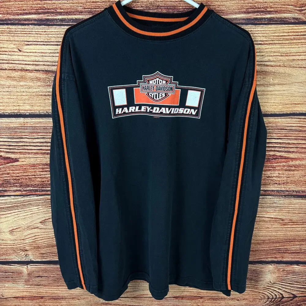 Vintage 2002 Harley Davidson Motorcycles Kansas City Long Sleeve Shirt